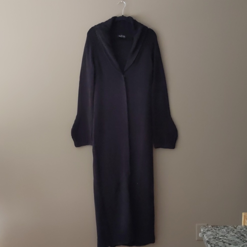 Heavy knit floor length sweater/cardigan